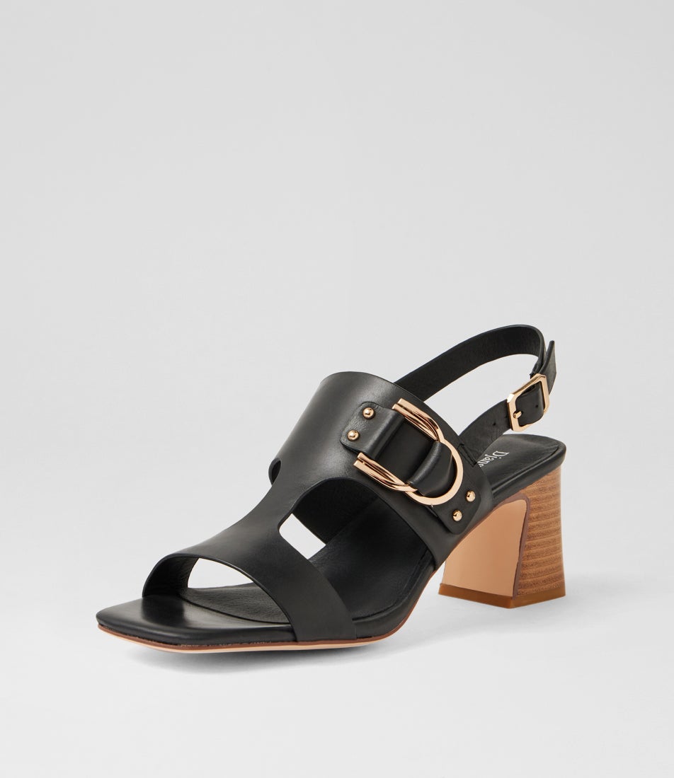 Jenine Black Natural Leather Sandals