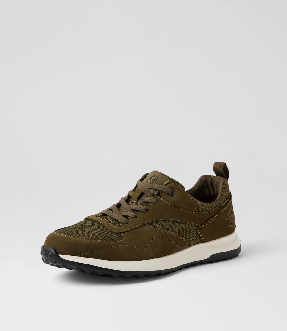Harmont Olive Leather Sneakers