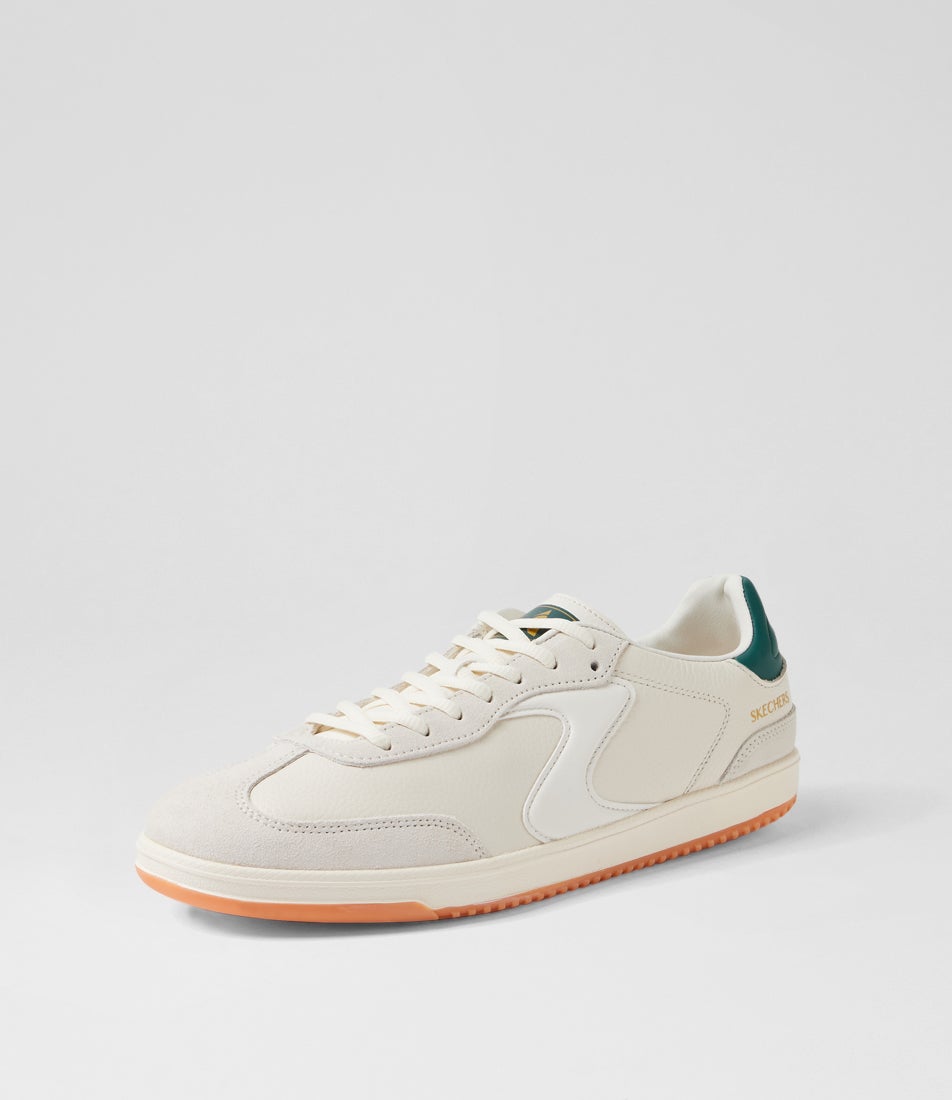 Hotshot Kayde Off White Green Lace Up Sneakers