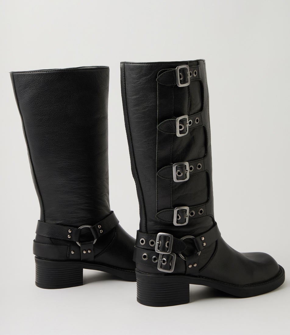 Ryder Black Leather Knee High Boots Ryder Black Leather Knee High Boots