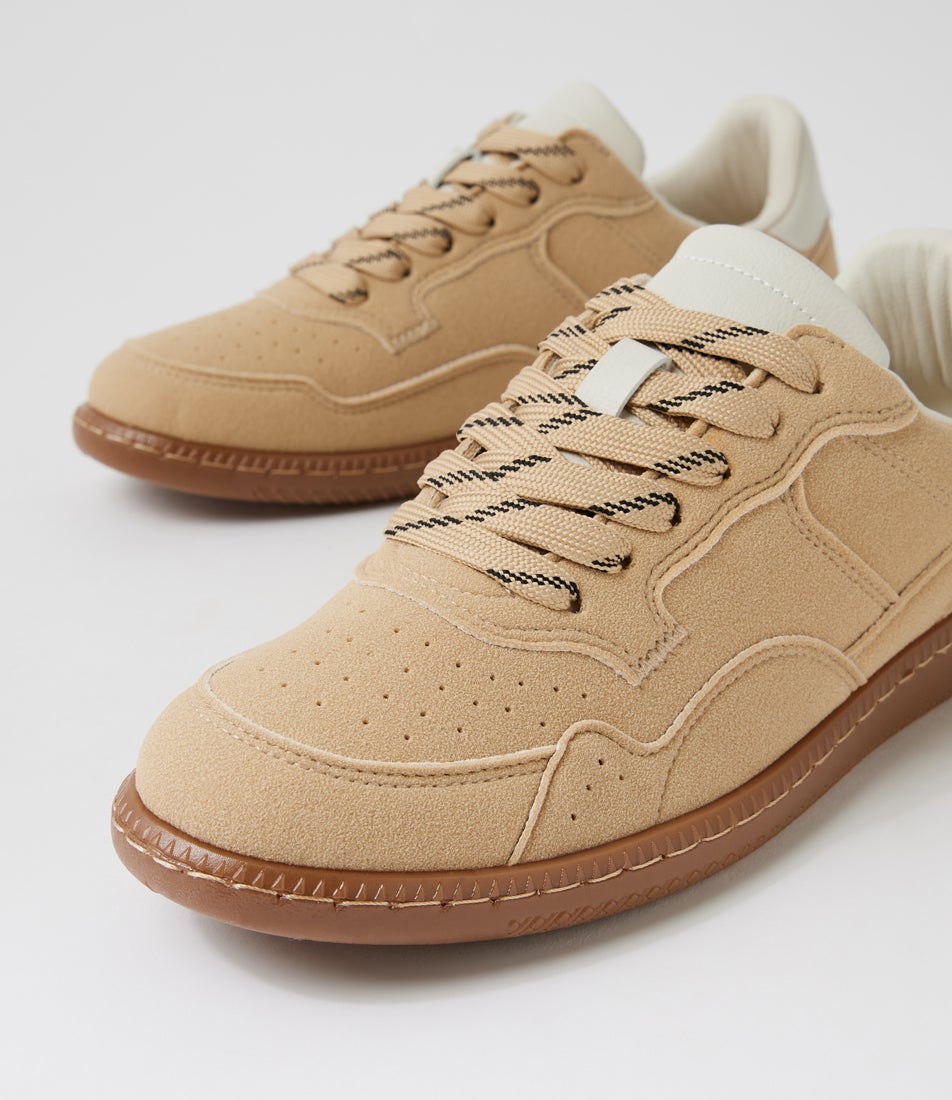 Shrunel Latte Microsuede Sneakers