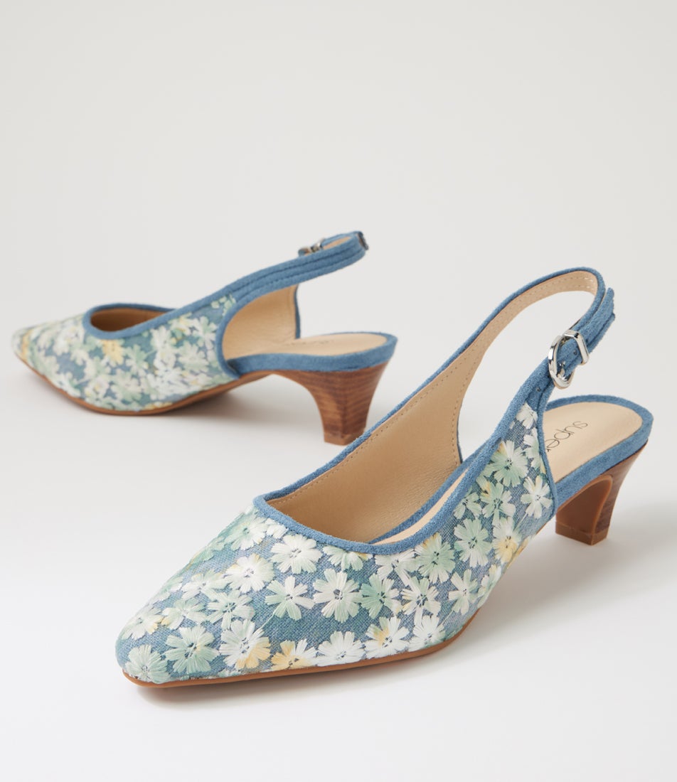 Leelee Light Blue Flower Multi Heels Leelee Light Blue Flower Multi Heels