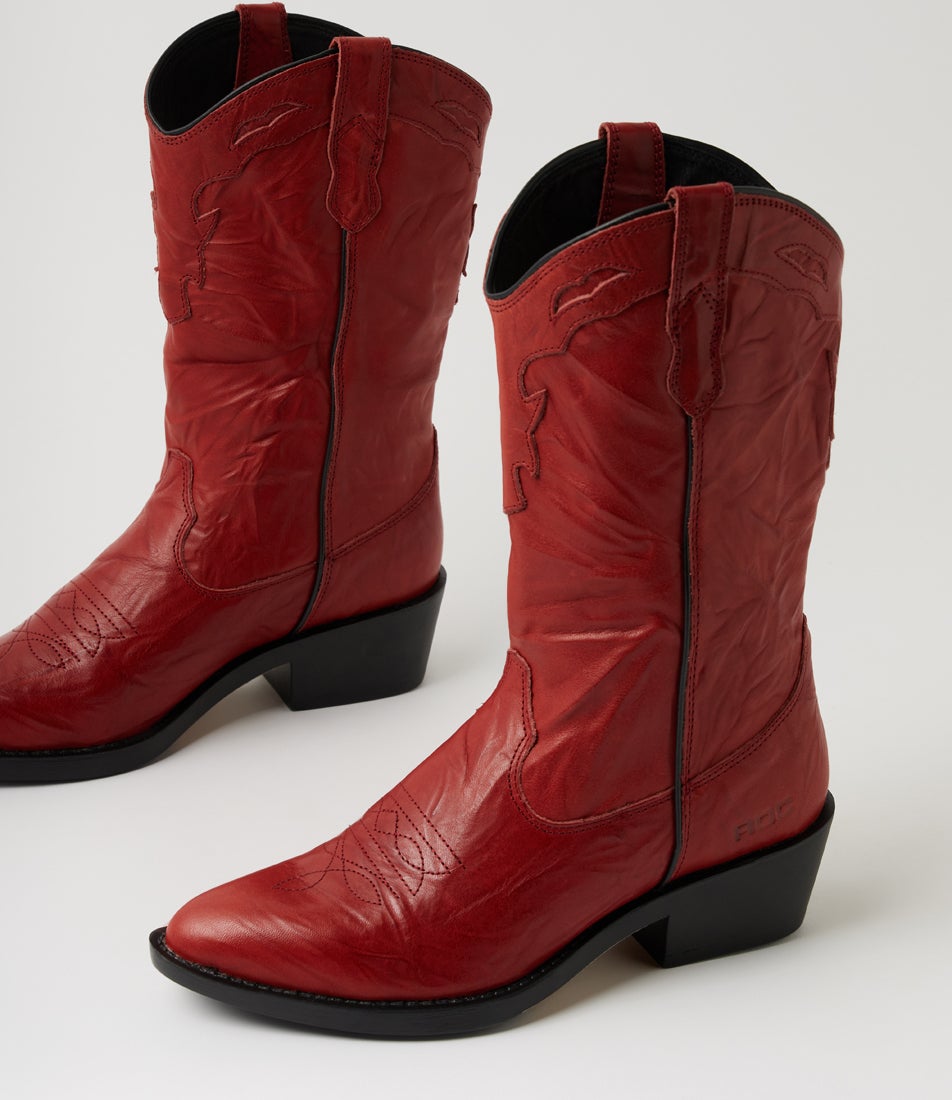 Indio Red Vintage Leather Calf Boots