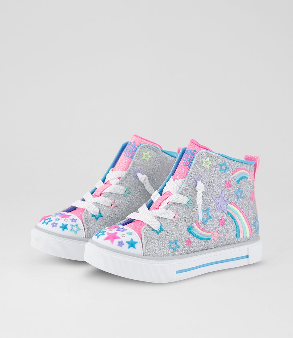 Twinkle Sparks Toddler Silver Multi Fabric Wedge Sneakers