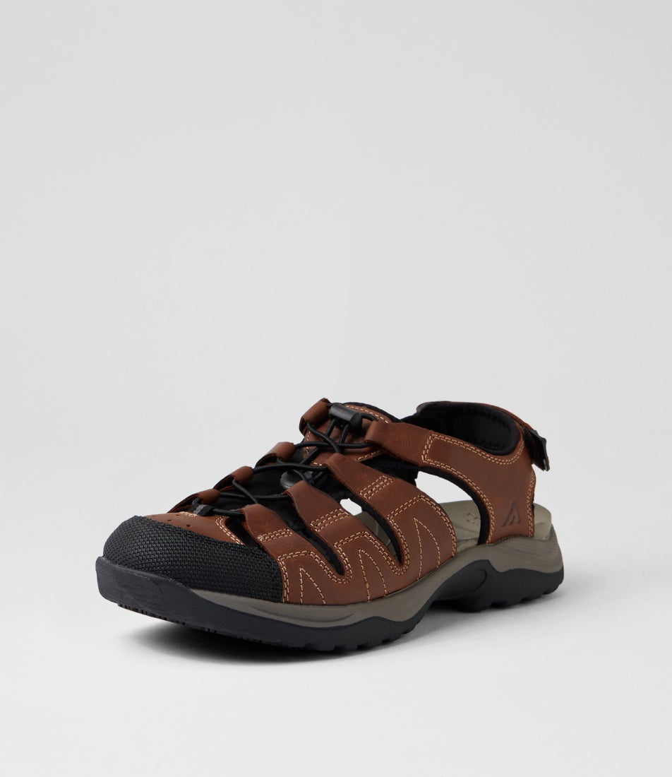 Jaws Brown Crazyhorse Leather Sandals Jaws Brown Crazyhorse Leather Sandals