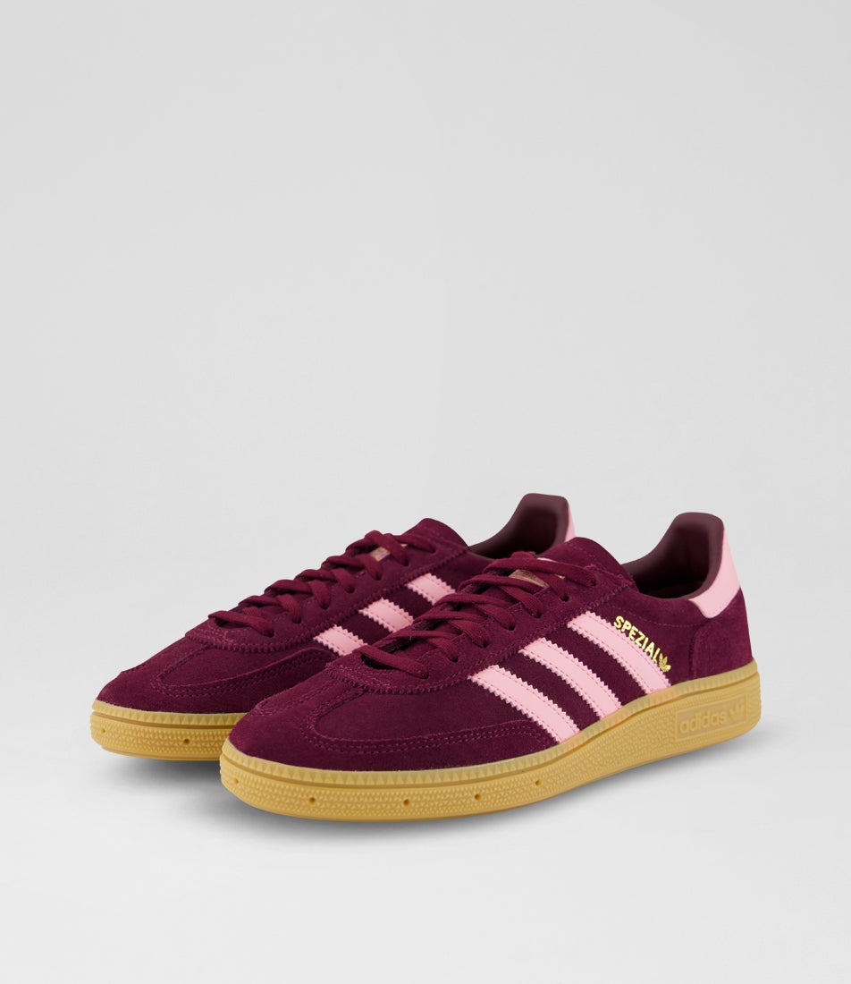 Handball Spezial Youth Maroon Bliss Pink Gum Suede Wedge Sneakers