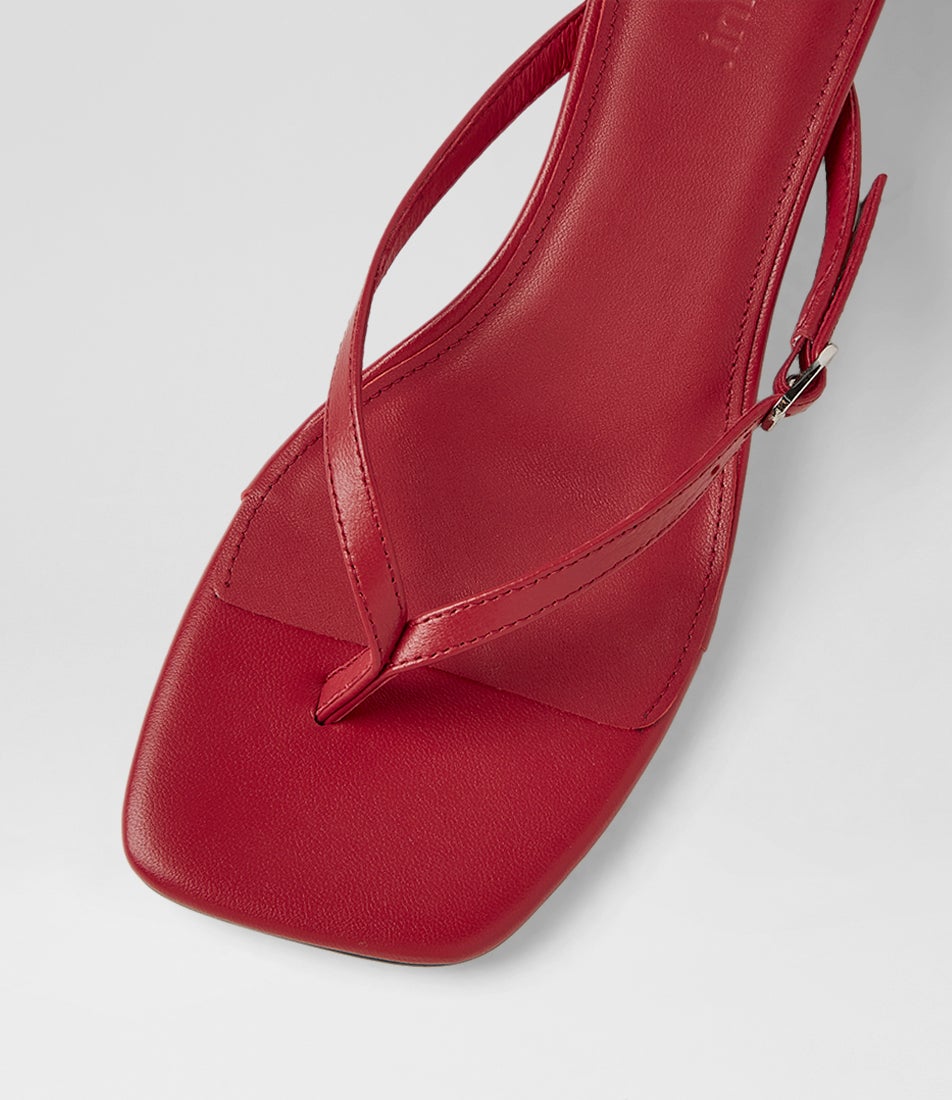 Phantome Red Leather Sandals