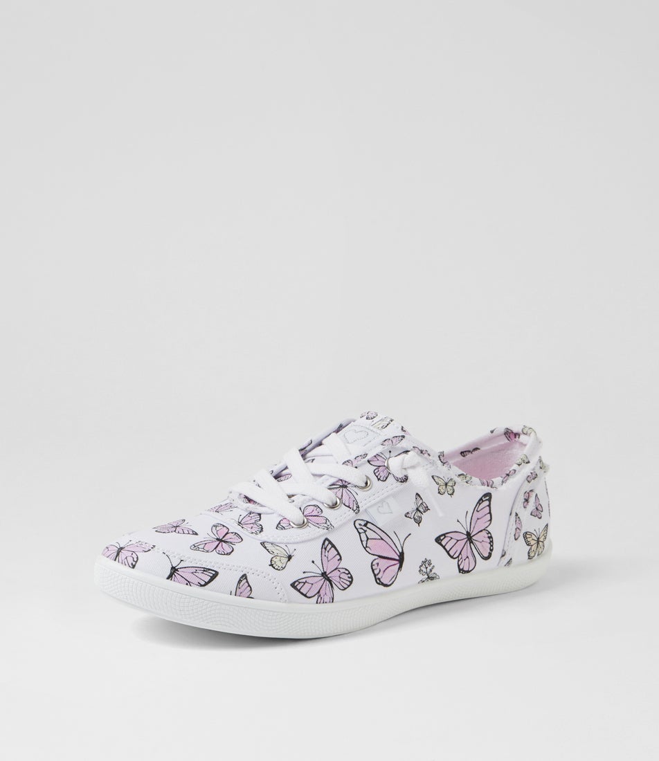 Mynka Butterfly Print Canvas Lace Ups