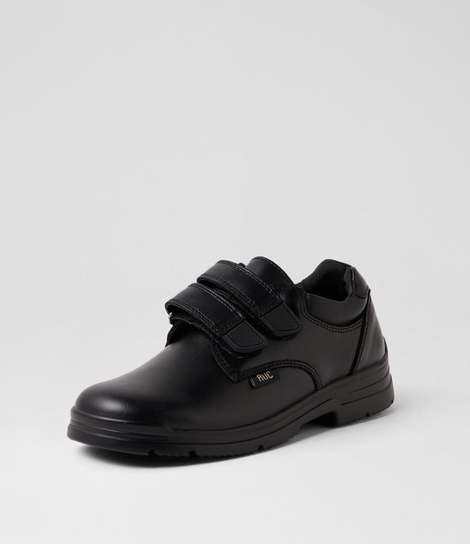 Rocket Junior Black Leather School Shoes