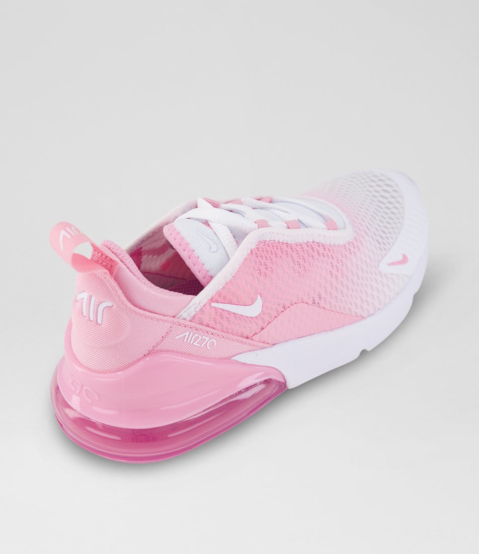 Air Max 270 Junior Pink Rise White Mesh Sneakers