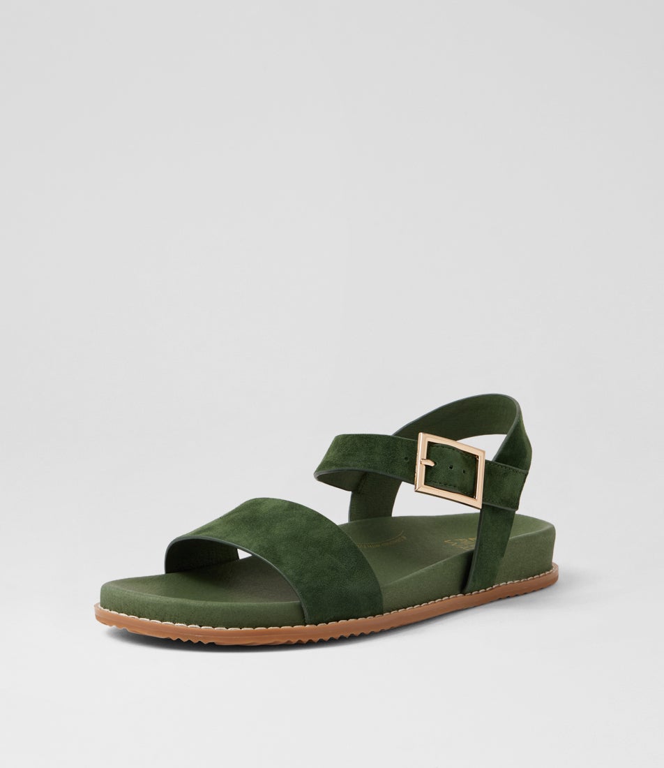 Hammil W Olive Suede Sandals