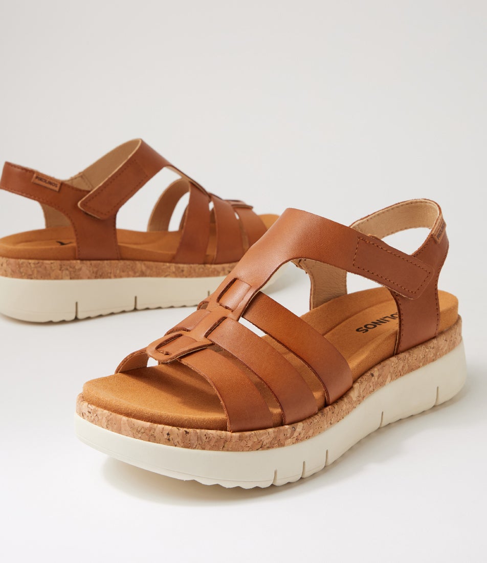 Palma 54 Brandy Leather Platform Wedge Sandals