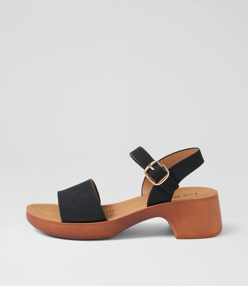 Admana Black Nubuck Pu Sandals