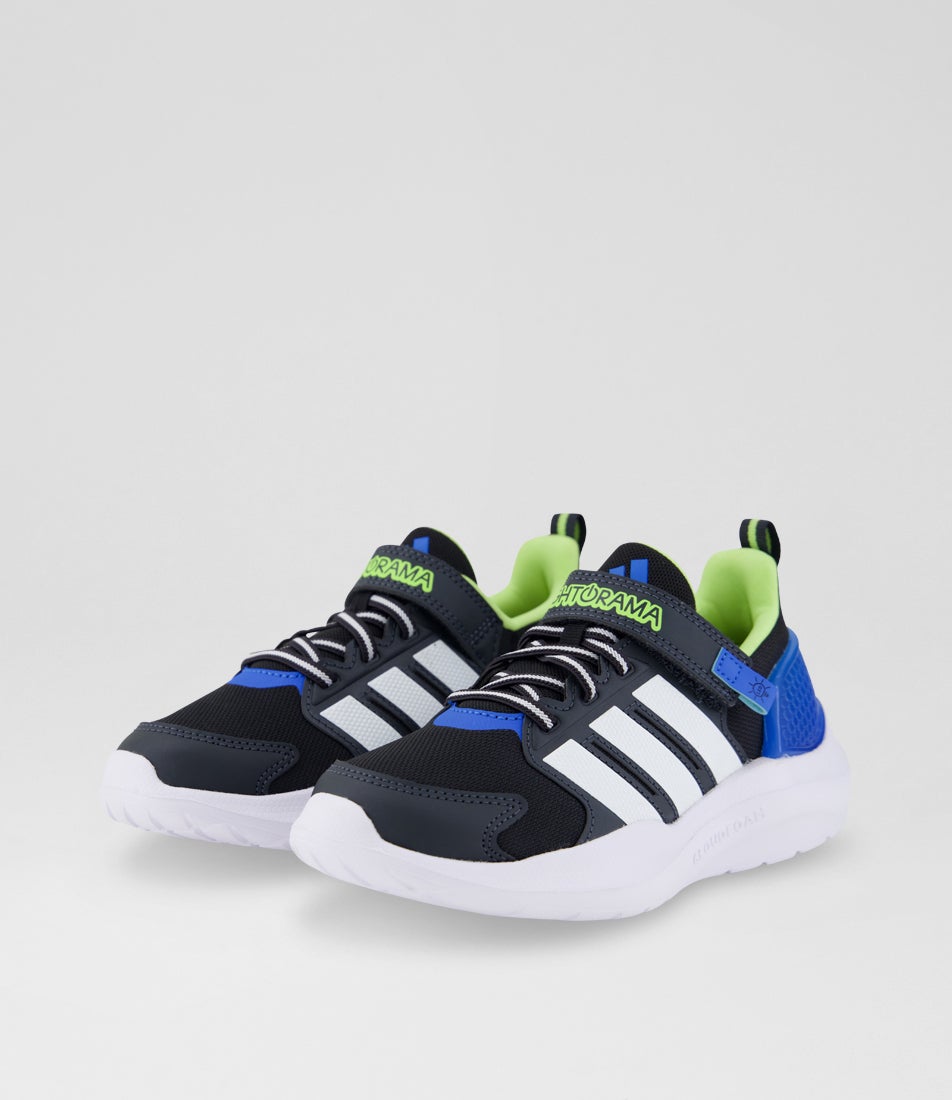 Lightorama Runner Junior Black White Lucid Ray Blue Mesh Sneakers