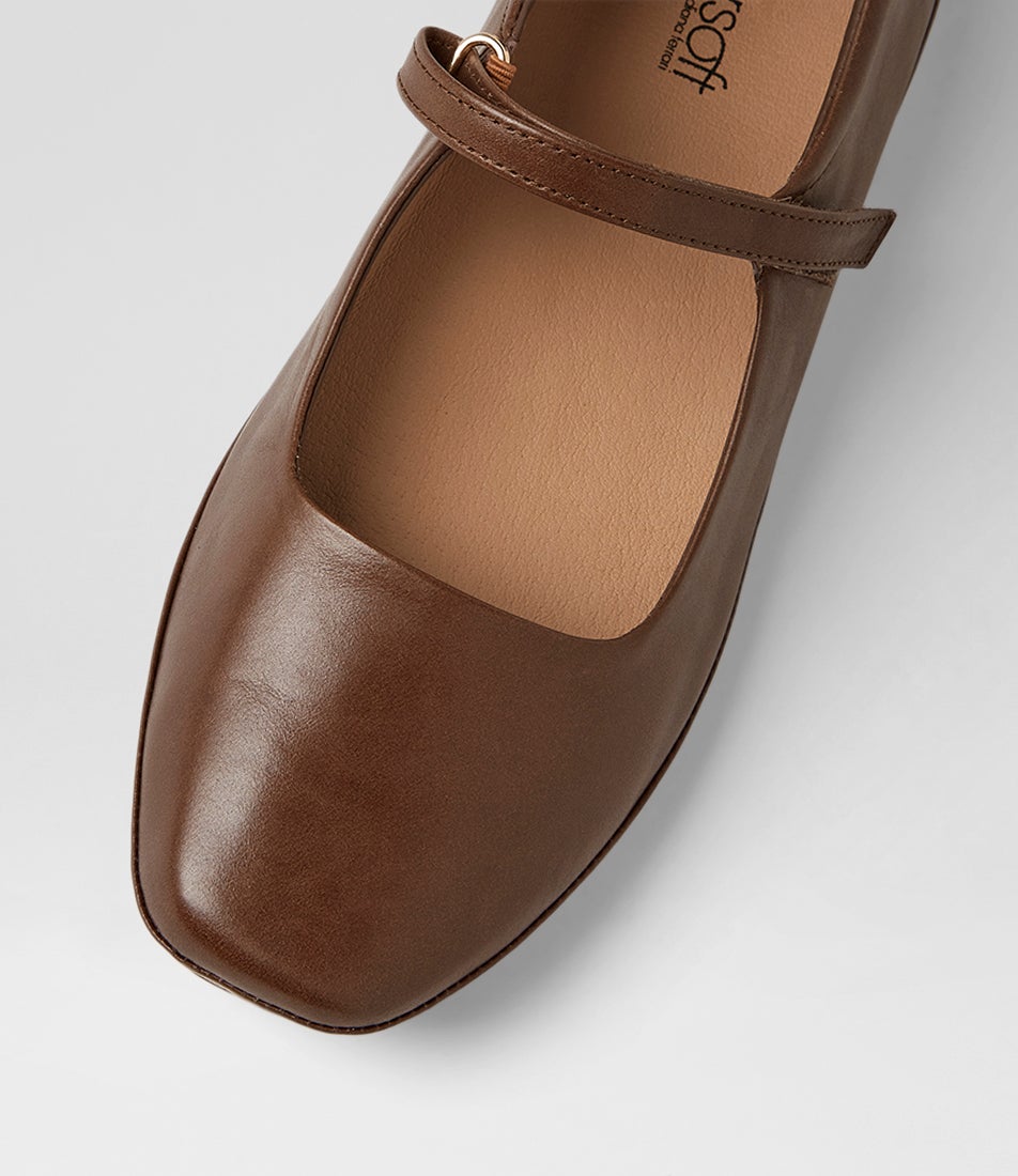 Valuable Dark Brown Leather Flats