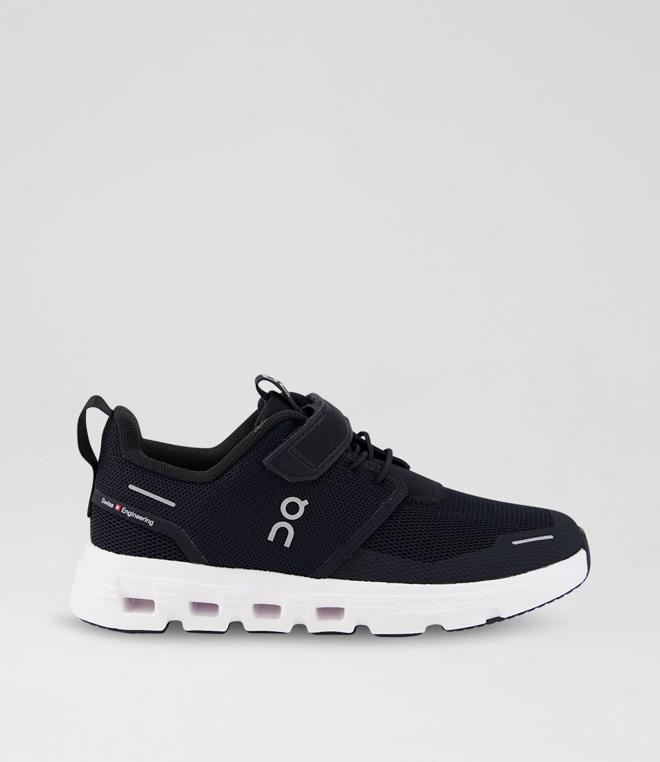 Cloud Play 2 Junior Black White Fabric Slip On Sneakers