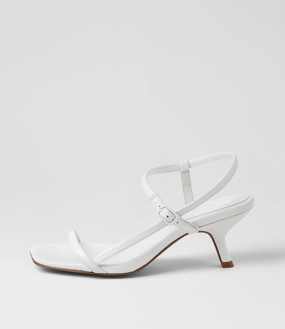 Heressa White Leather Sandals