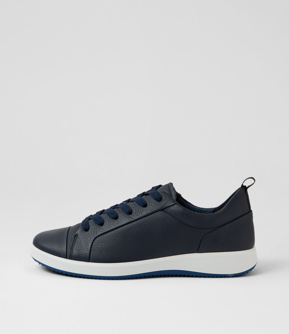 Roma 3 Navy Leather Lace Up Sneakers