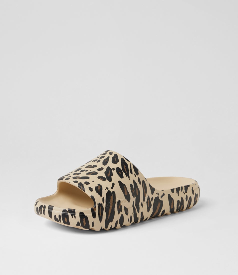 Adilette Lumia W Crystal Linen Core Black Khaki Eva Slides