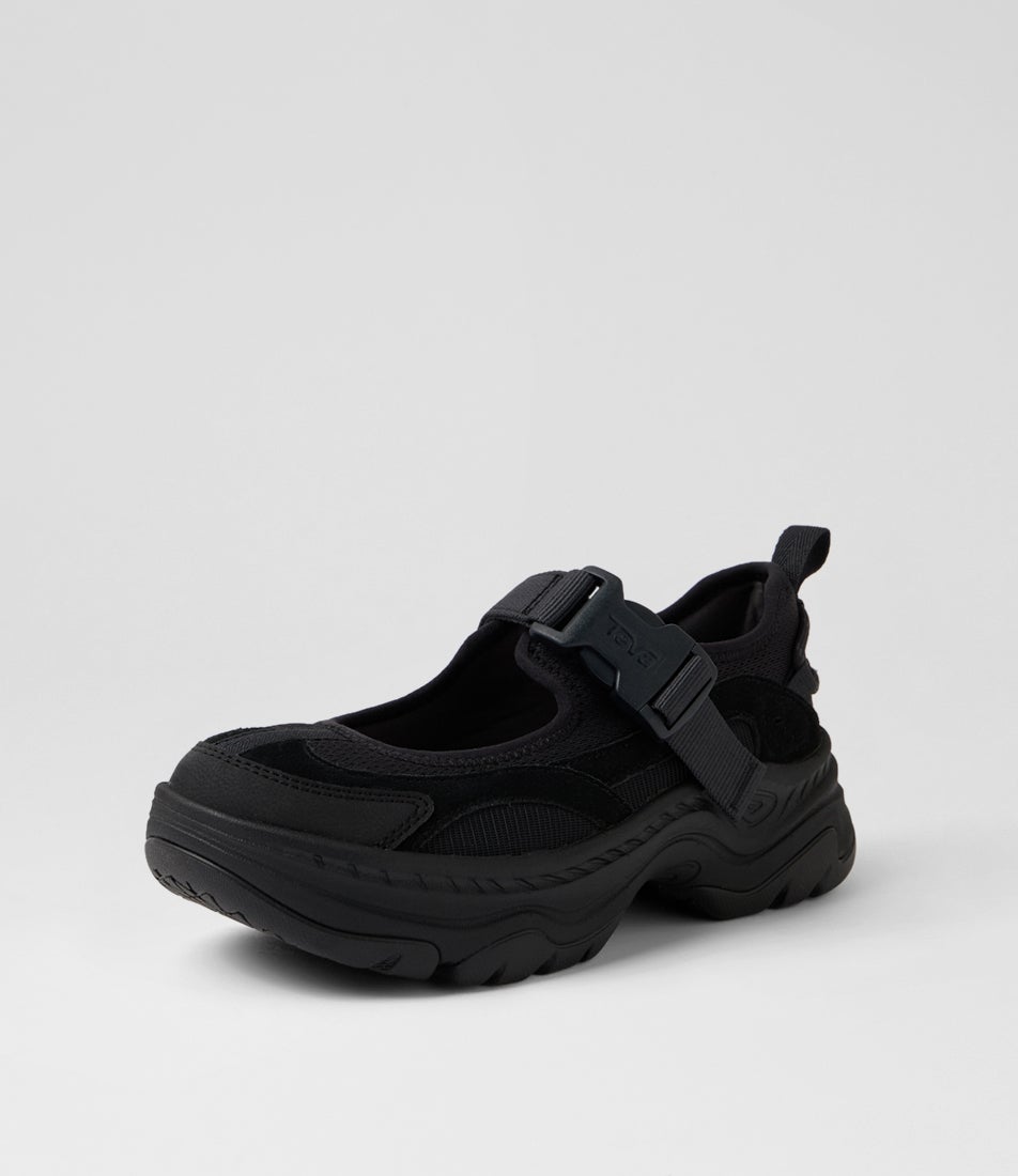 W Hurricane Ampsol Gaila Black Fabric Mary Janes