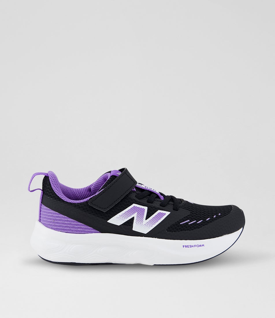 625 Junior Black Violet Crush Mesh Sneakers