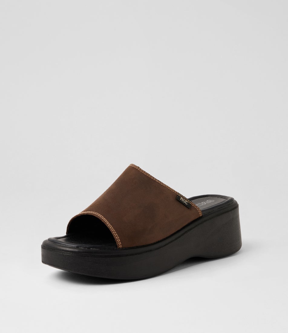 Soda Brown Buff Leather Sandals