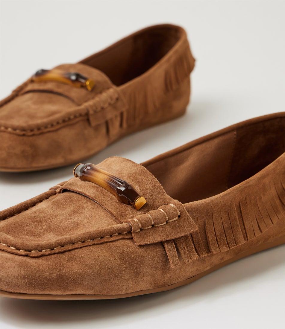 Fantasm Coffee Suede Flat Shoes