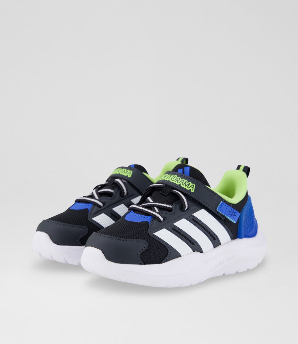 Lightorama Runner Toddler Black White Lucid Ray Blue Mesh Sneakers