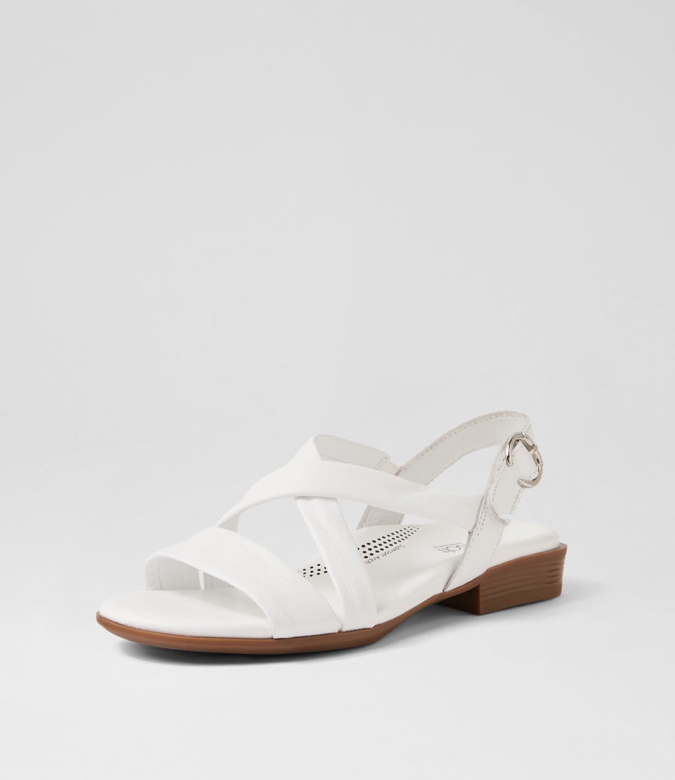 Cevie White Leather Sandals