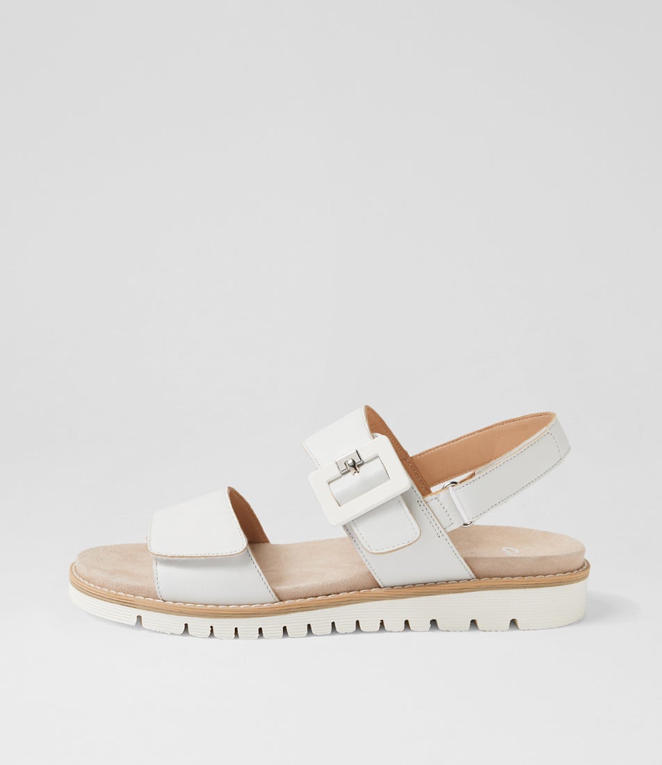 Kent 34 White Leather Sandals