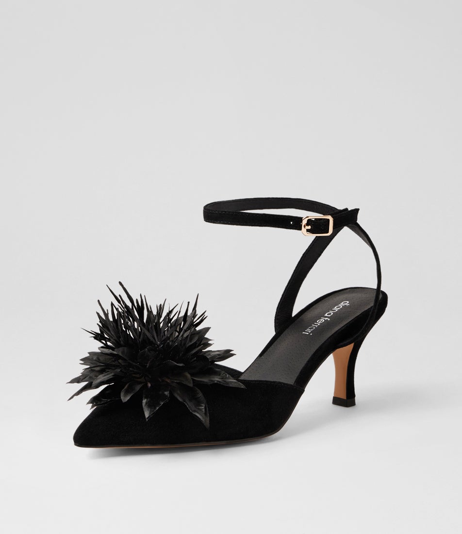 Tattel Black Suede Heels