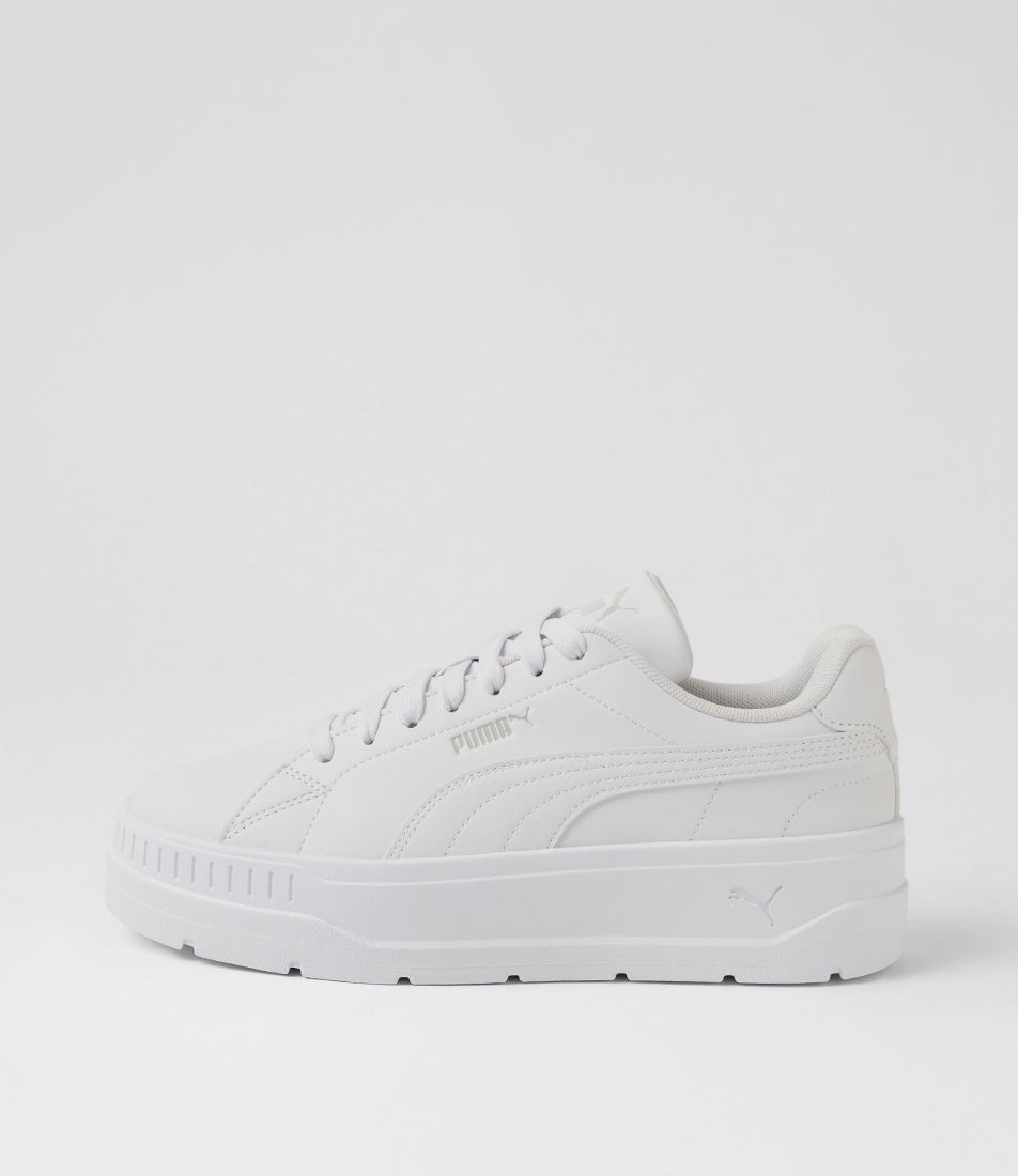 Karmen Classic White White Grey Lace Up Sneakers Karmen Classic White White Grey Lace Up Sneakers