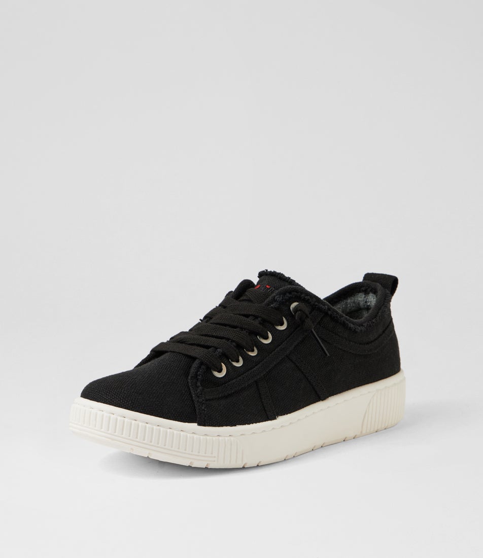 Isaiah Black Recycled Canvas Sneakers
