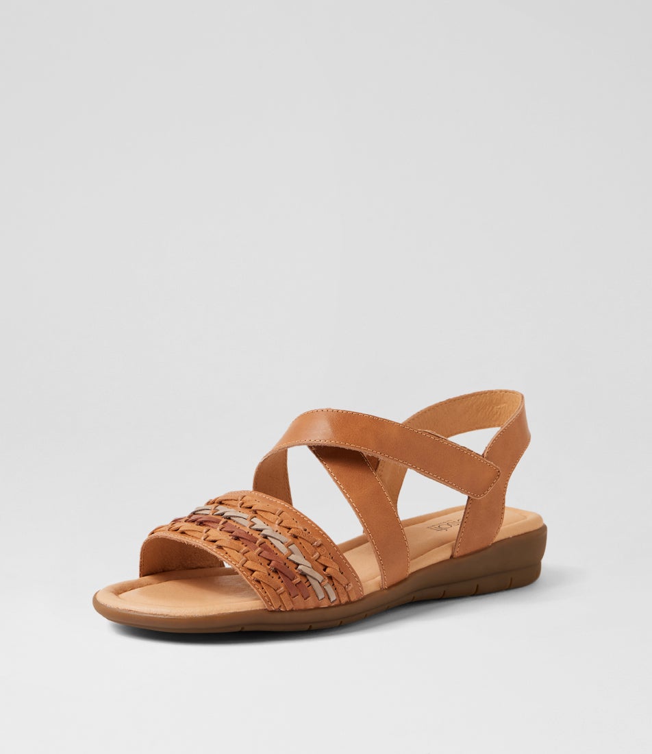Fidelina Dark Tan Natural Multi Sandals Fidelina Dark Tan Natural Multi Sandals