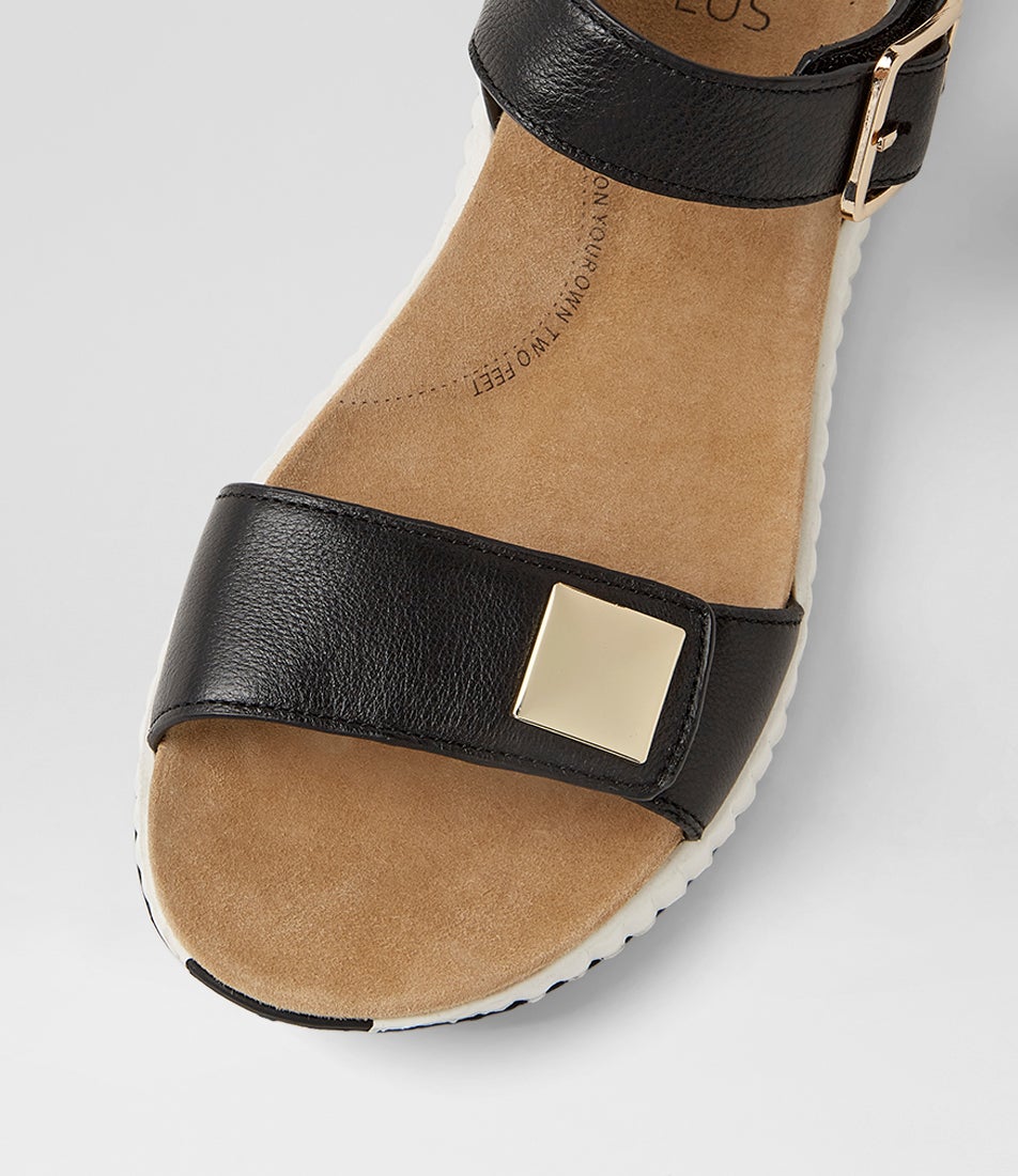 Littla W Black White Leather Sandals Littla W Black White Leather Sandals