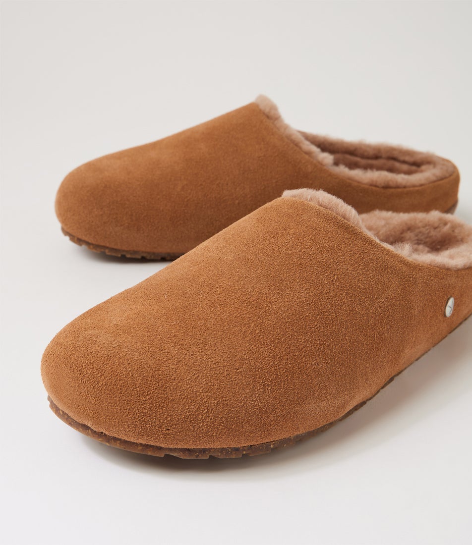 Monch Camel Leather Slippers Monch Camel Leather Slippers
