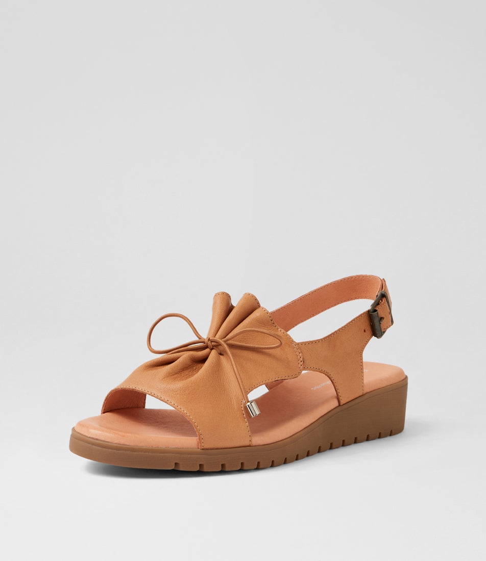Malika Dark Tan Light Choc Leather Sandals Malika Dark Tan Light Choc Leather Sandals