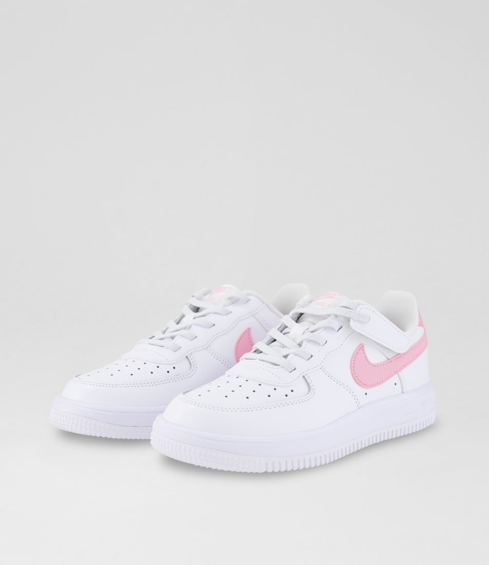Air Force 1 Junior White Pink Rise Leather