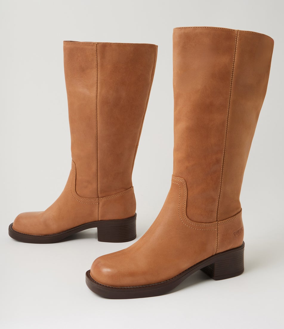 Ridge Tan Leather Knee High Boots Ridge Tan Leather Knee High Boots