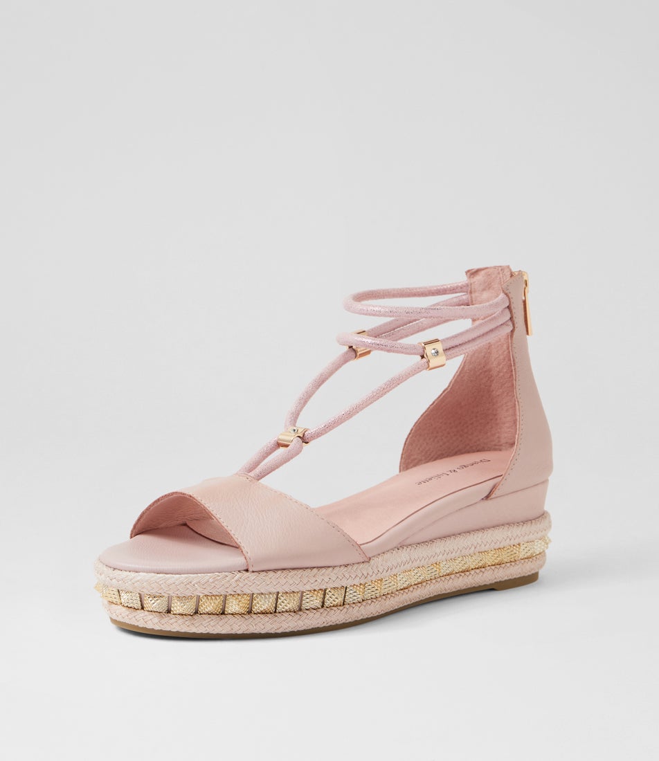 Miora Palest Pink Leather Elastic Platform Sandals