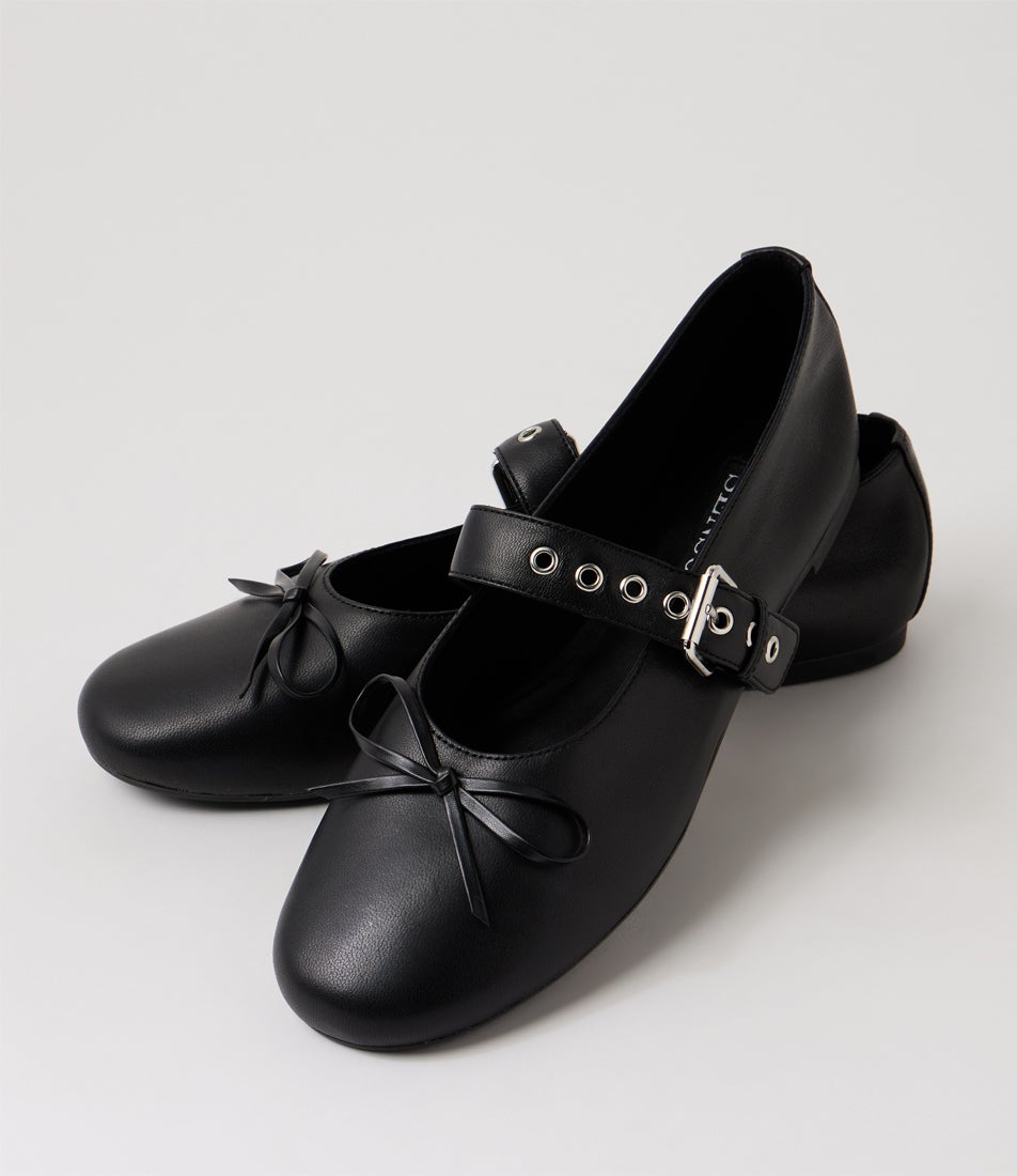 Carson Ebony Leather Ballet Flats