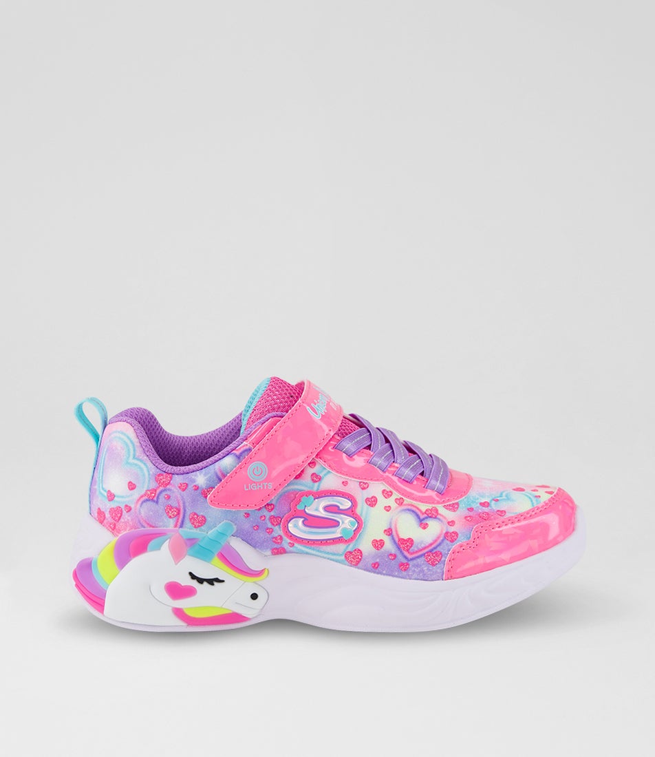 Unicorn Dreams Junior Pink Multi Fabric Slip On Sneakers