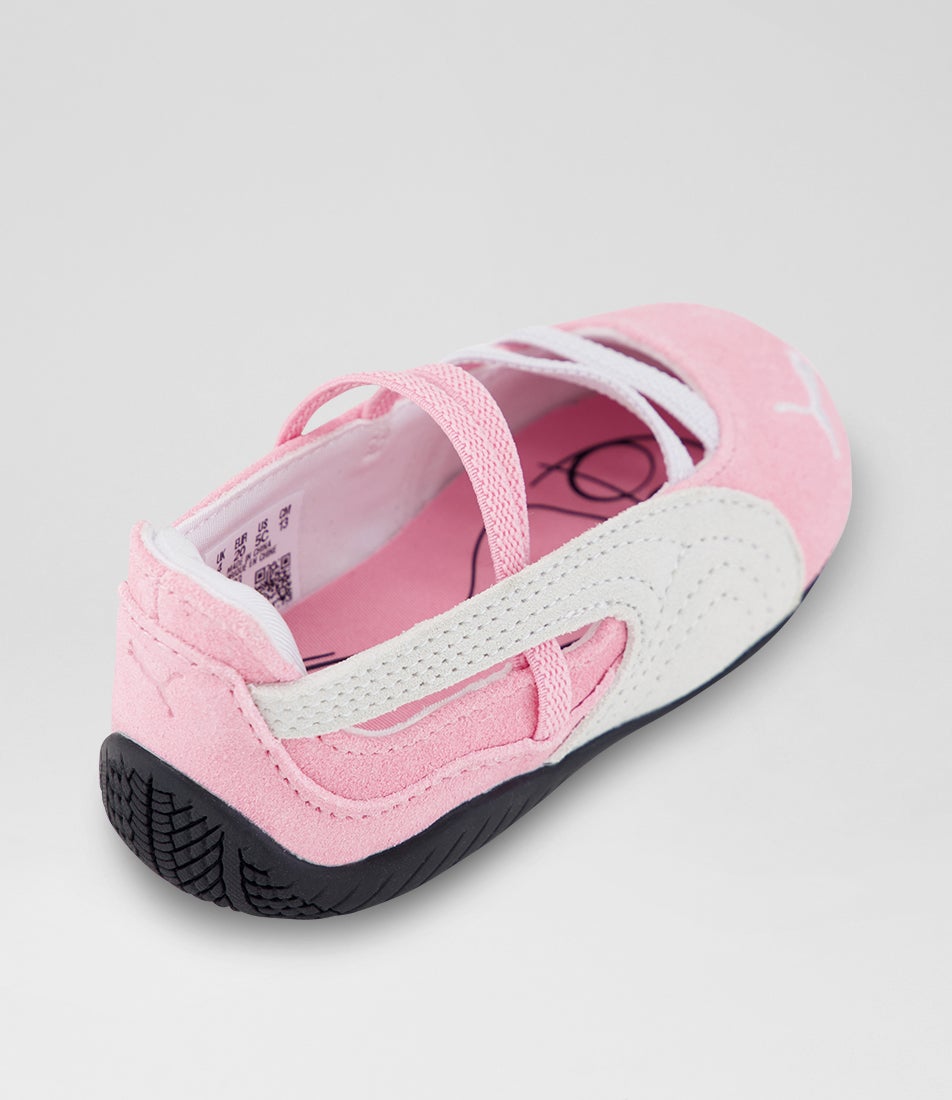 Speeedcat Ballet Toddler Pink Shimmer White Suede Sneakers