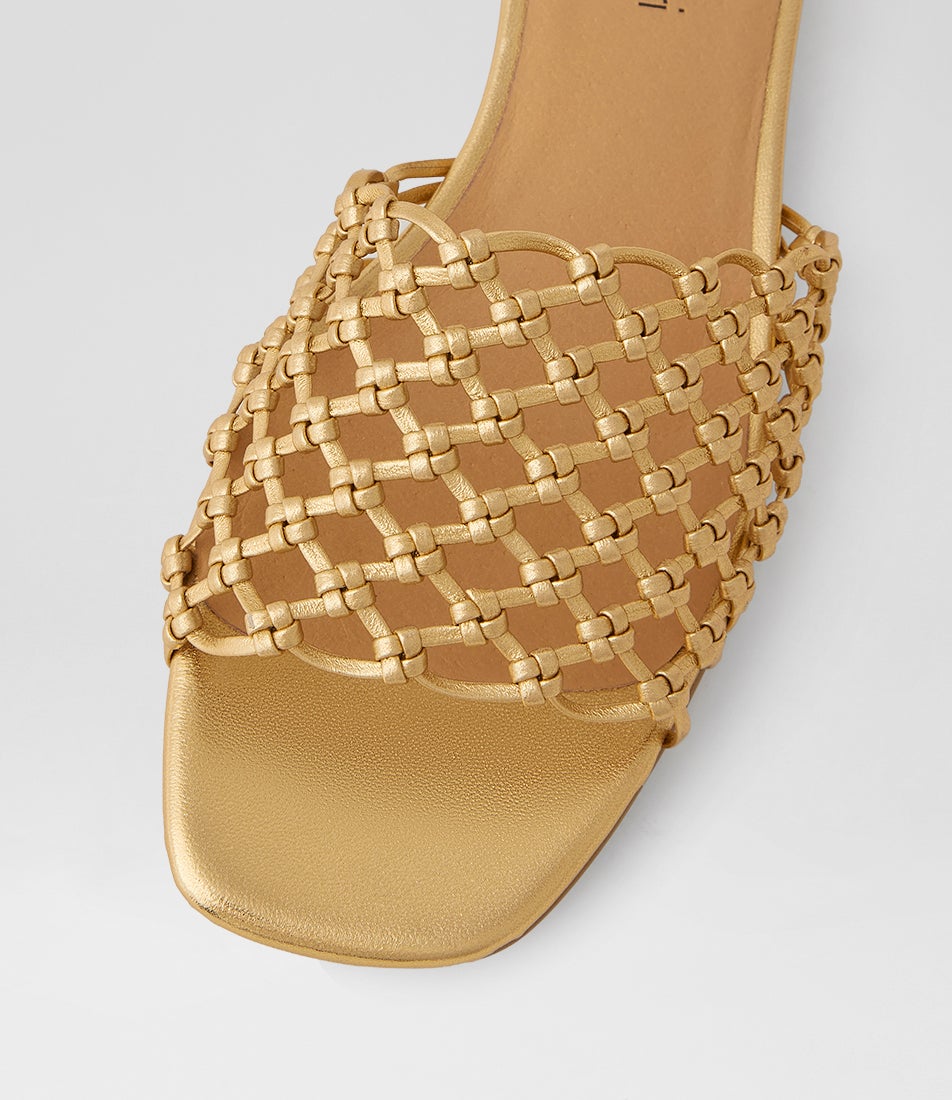 Nassa Gold Leather Sandals
