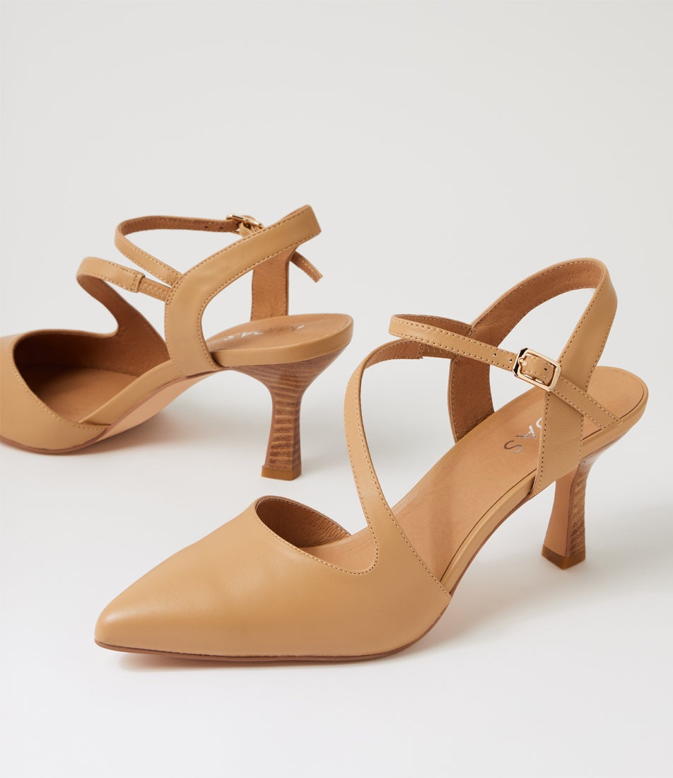 Lucca Caramel Leather Pump Heels