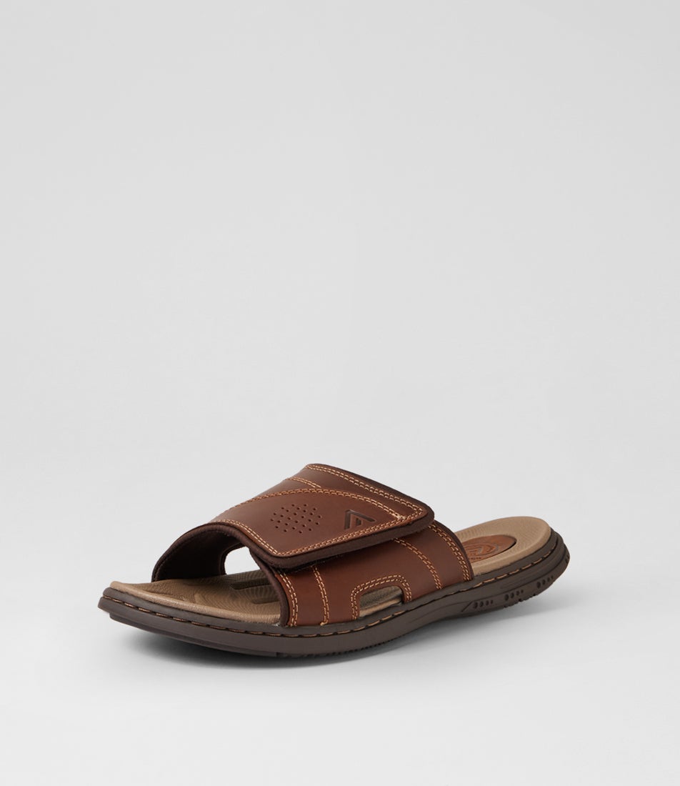Duke Dark Brown Crazyhorse Leather Slides