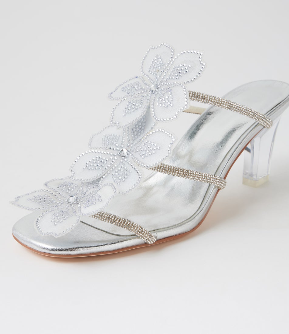 Favora Silver Mix Heeled Sandals