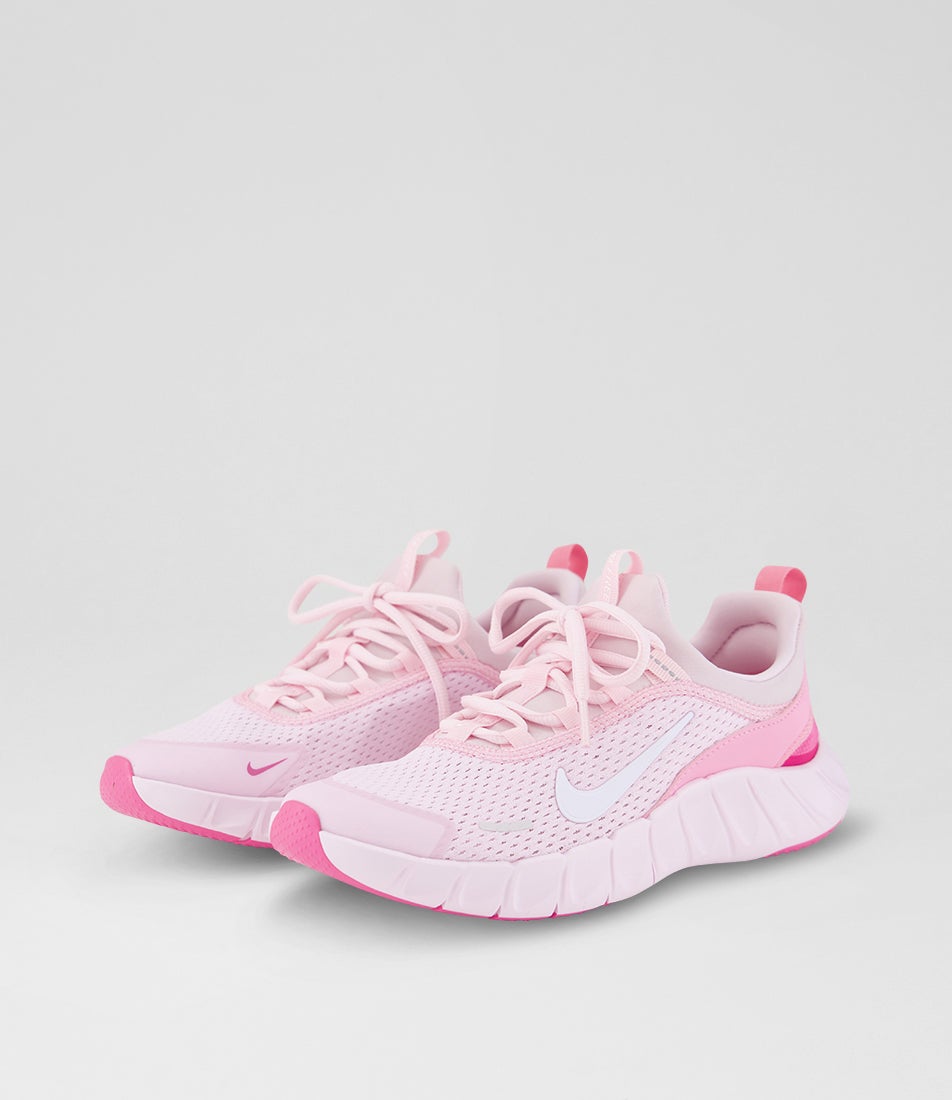 Free Ride Youth Pink Rise White Playful Mesh Sneakers