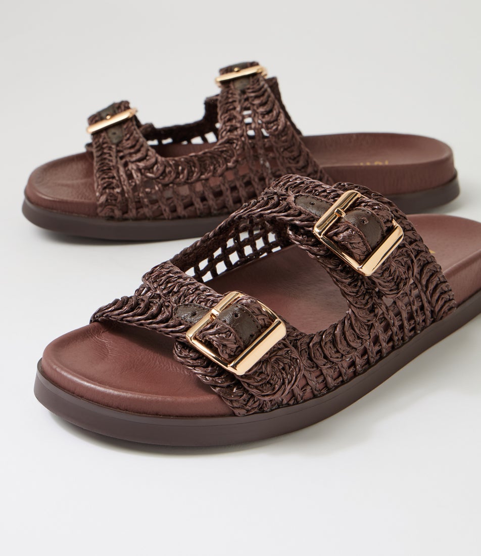 Reki Choc Synthetic Raffia Slides