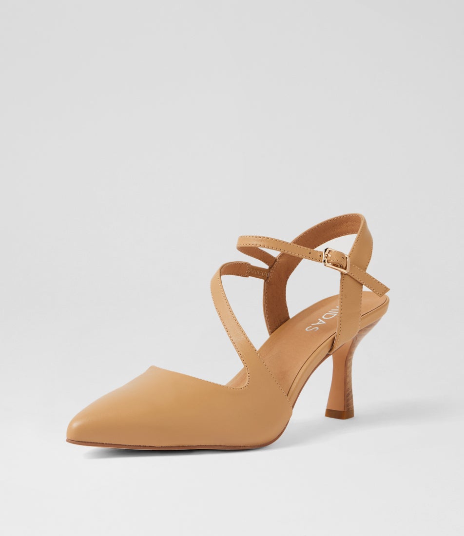 Lucca Caramel Leather Pump Heels